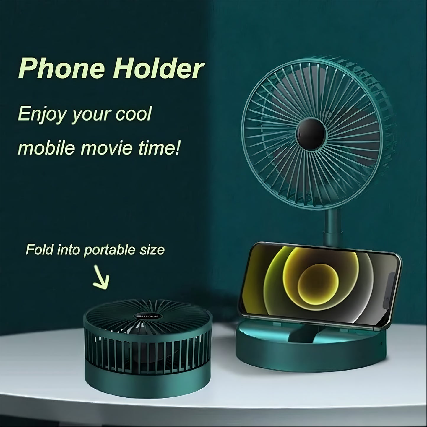 4642 Telescopic Electric Desktop Fan Height Adjustable Foldable Portable For Travelcarry Silent Table Top Personal Fan For Bedside Office Table (Battery Not Include)