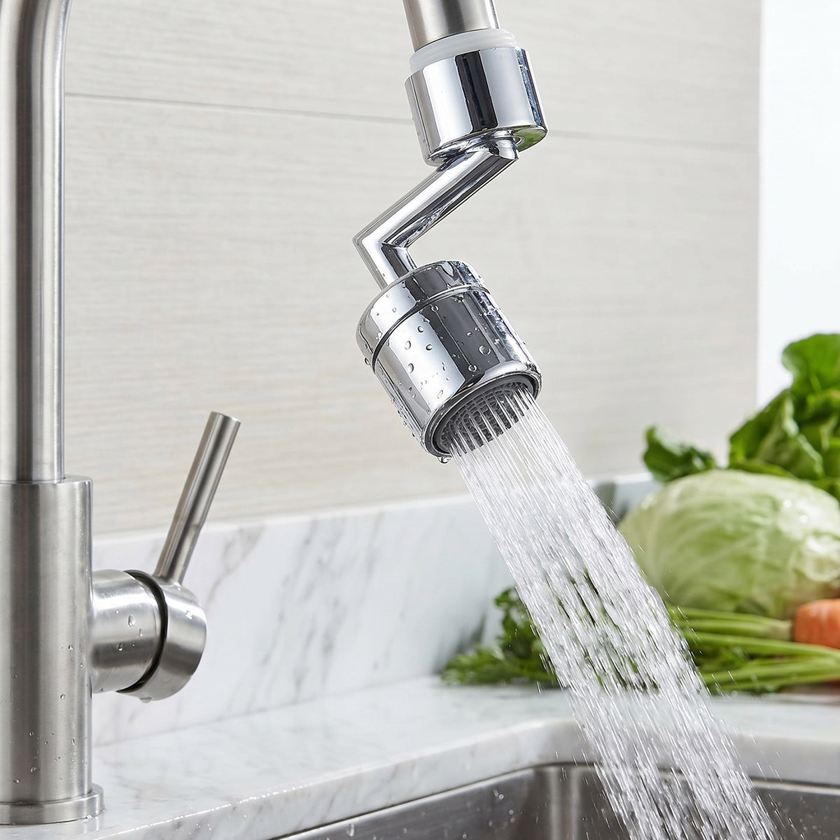 Faucet Aerator  1080 Degree Swivel Splash-proof Water Flow