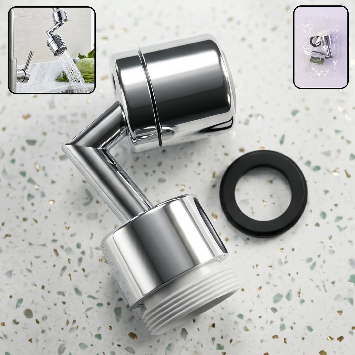 Faucet Aerator  1080 Degree Swivel Splash-proof Water Flow