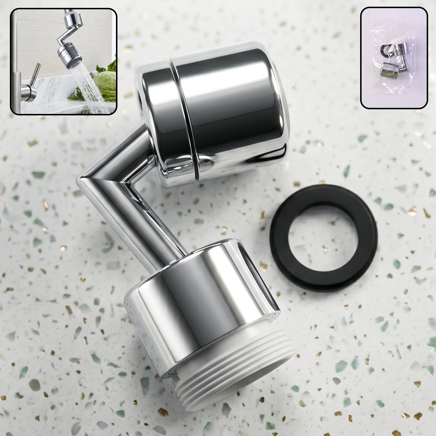 Faucet Aerator  1080 Degree Swivel Splash-proof Water Flow