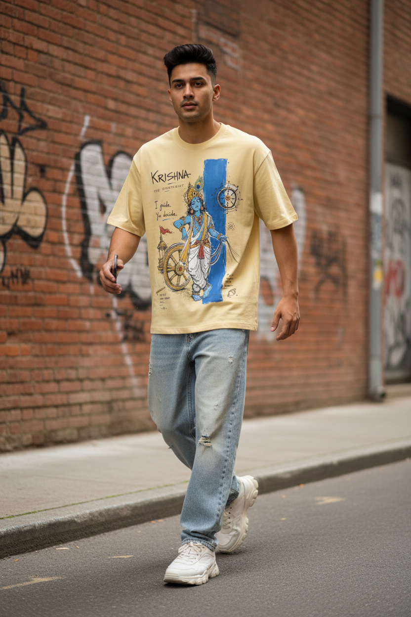 Krishna – The Strategist | Oversized Graphic Tee