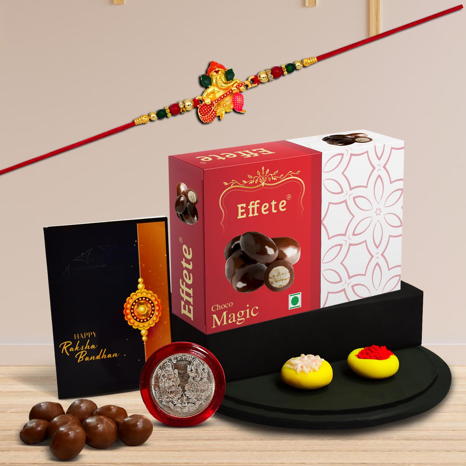 Rakhi (K1_511_em32)  Chocolate Magic 32gm Rakhi  Chocolate For Brother Rakhi With Chocolate Rakhi With Gift Rakhi Combo Set Of 1 Rakhi Chocolate