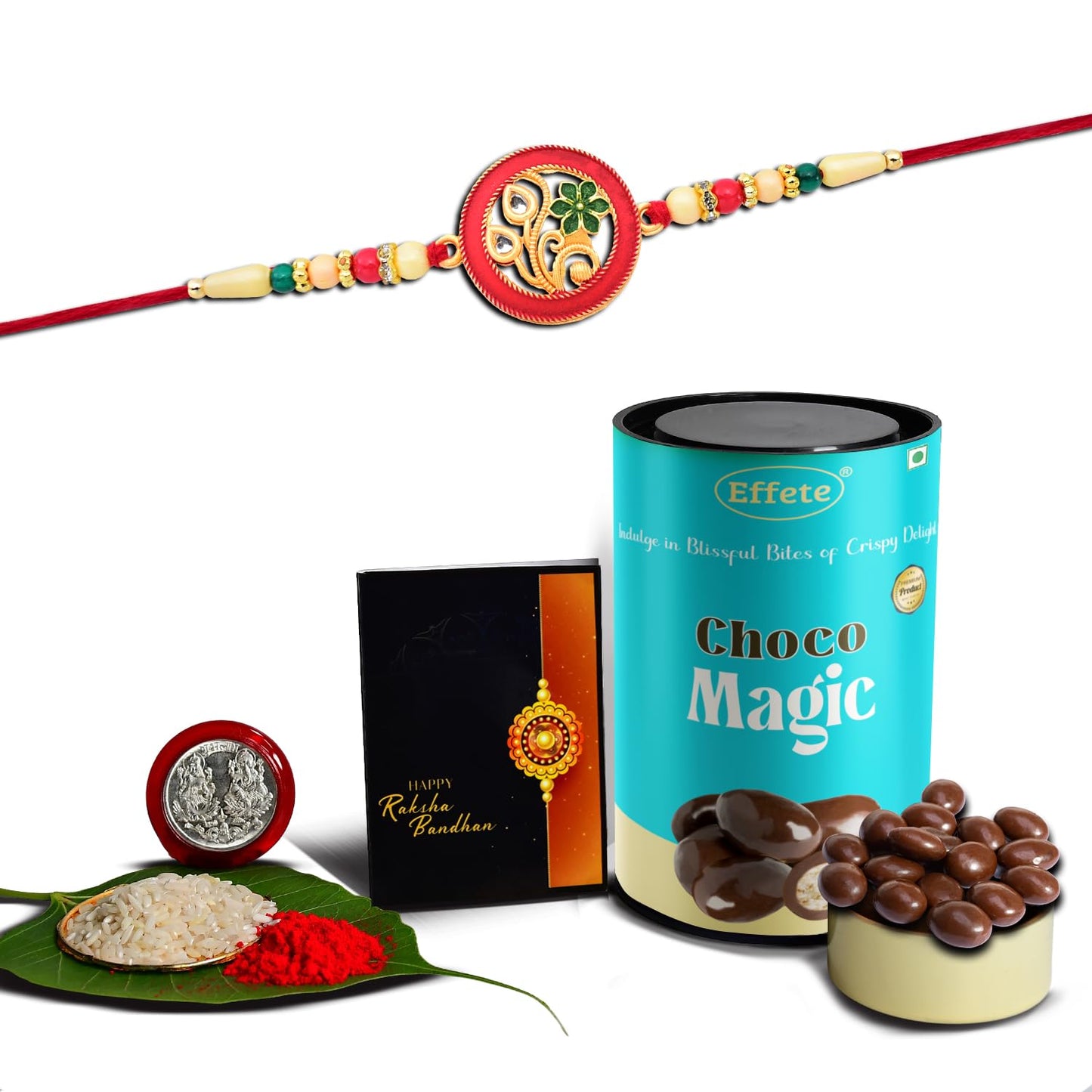 Rakhi (K1_518_cm)  Chocolate Magic  Rakhi For Brother With Gift  Handmade Rakhi Rakhi Combo For Brother  Stylish Rakhi For Brother  Set Of 1 Rakhi