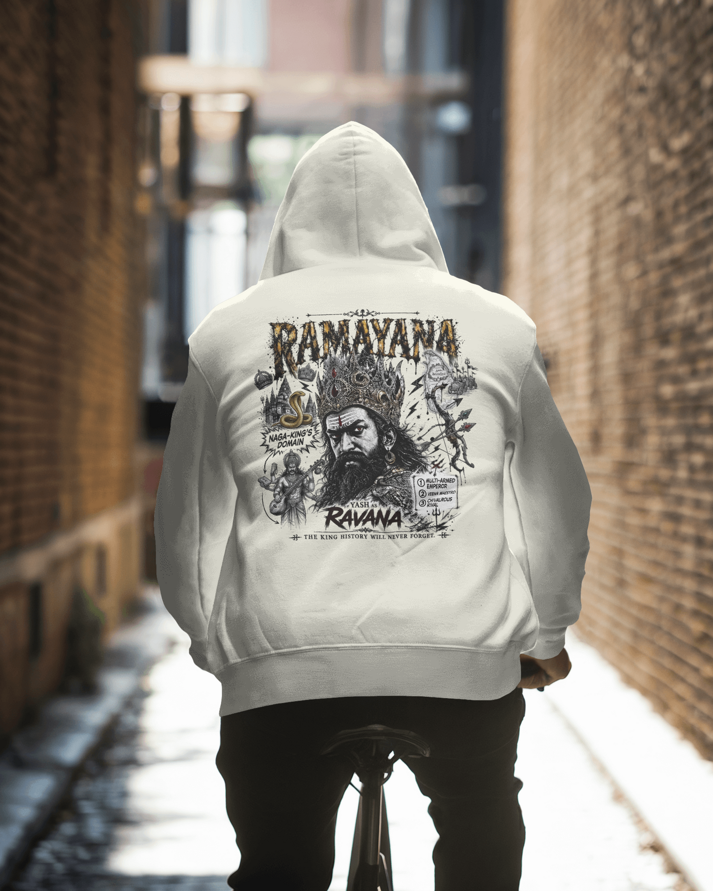 Ravana hoodie - seated lifestyle shot