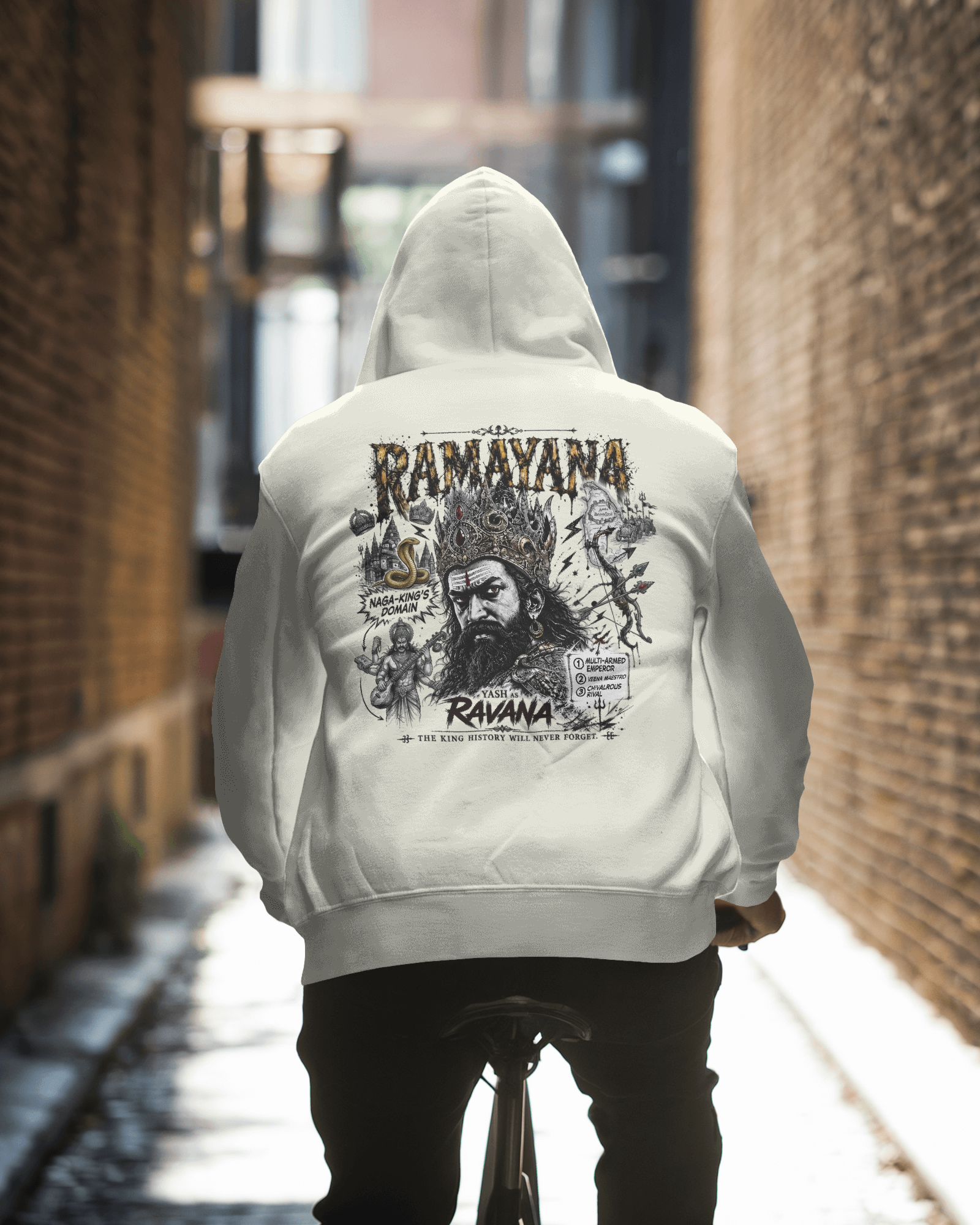 Ravana hoodie - seated lifestyle shot