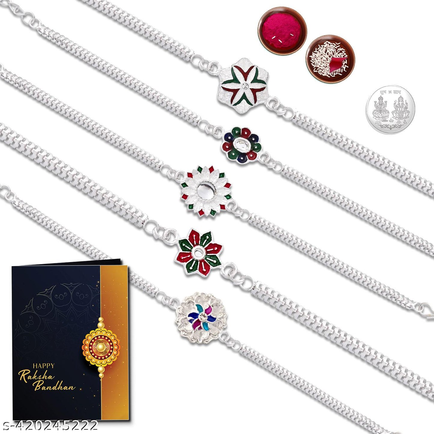 Rakhi Combo With Coin Roli Chawal Card  Chocolate