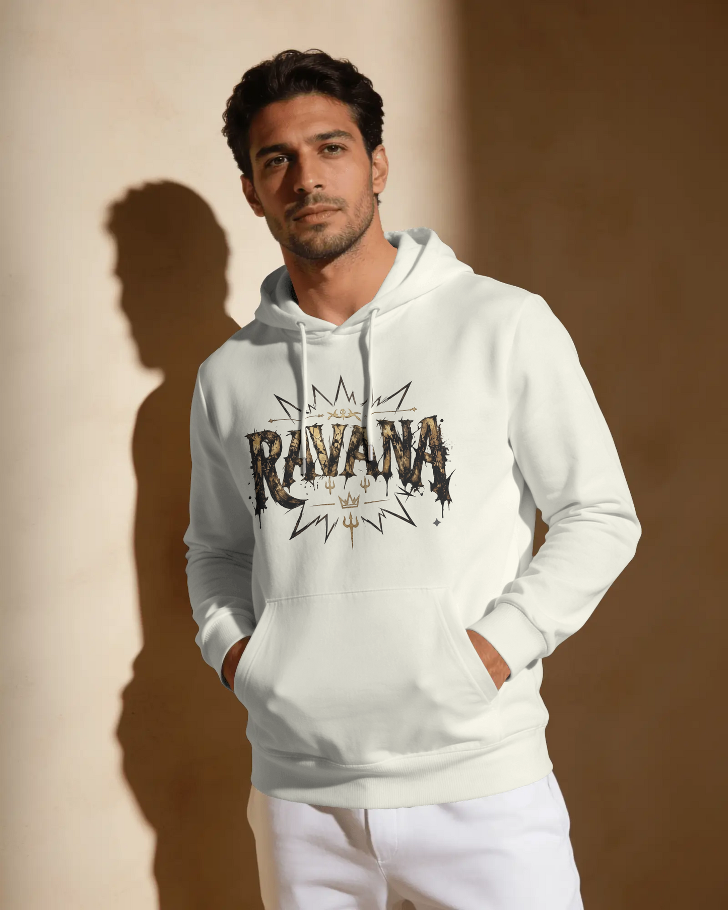 Ravana hoodie - male model front view