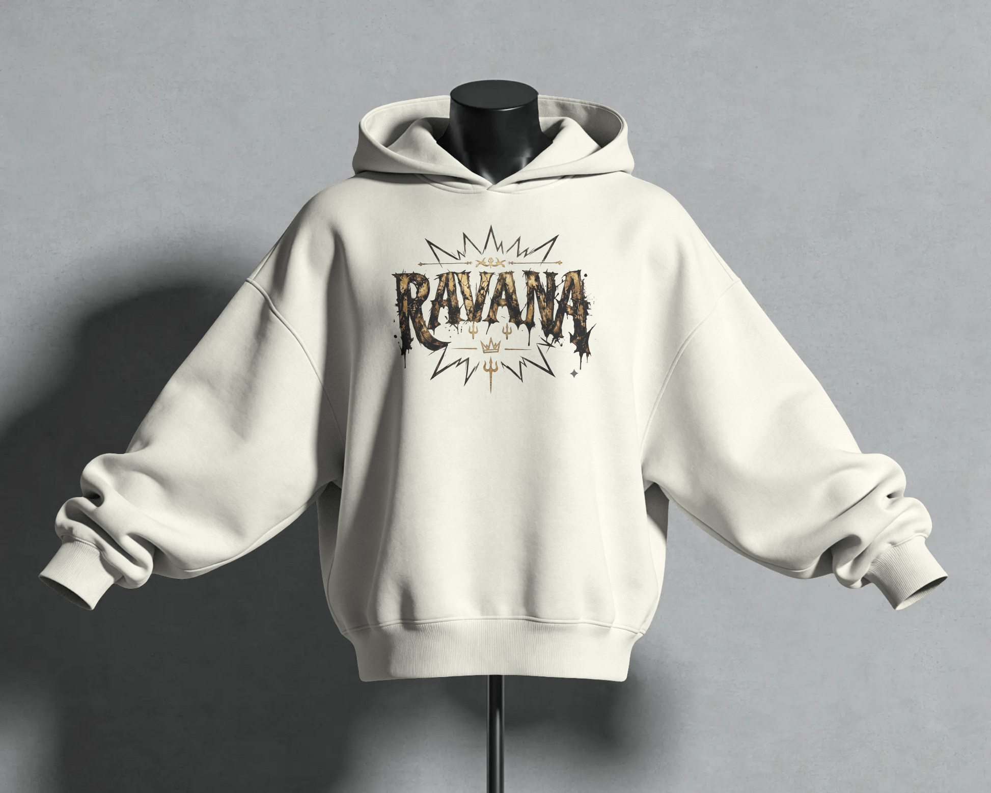 Ravana hoodie - black mannequin front view