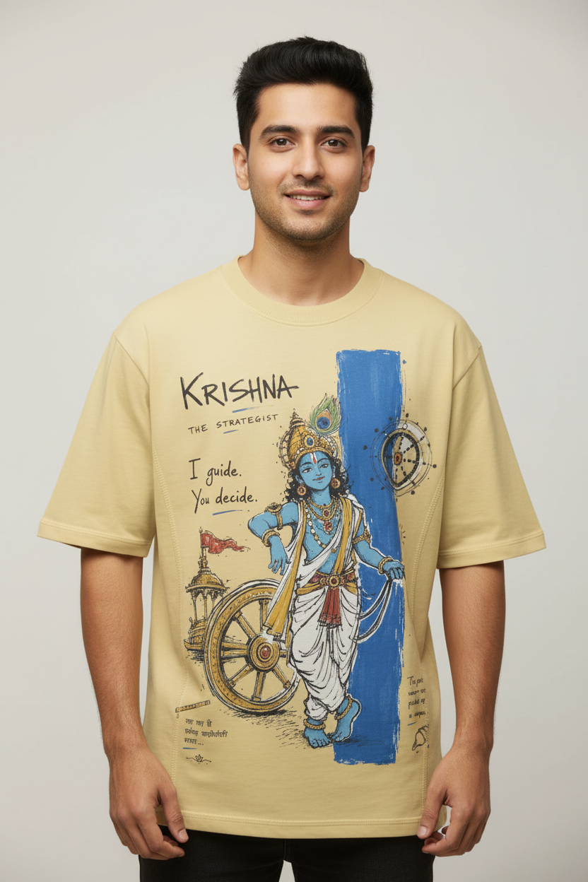 Krishna – The Strategist | Oversized Graphic Tee