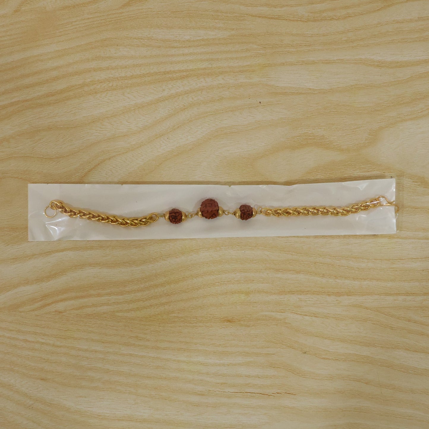 Premium Rudraksha Bead Rakhi Gold-plated Chain Rakhi For Brother (1 Pc)